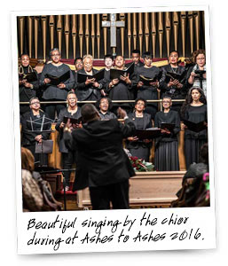 choir sining at st john legacy church ashes to ashes